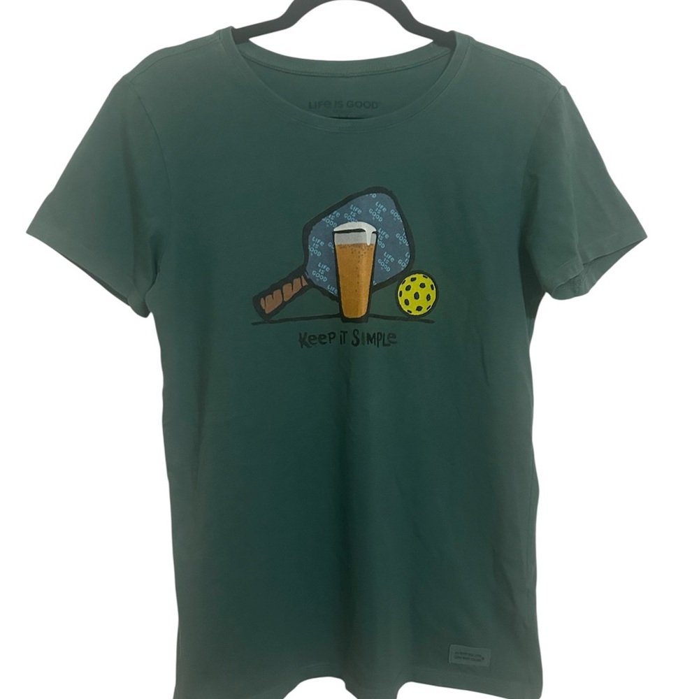 Life Is Good Forest Green Pickleball Tee